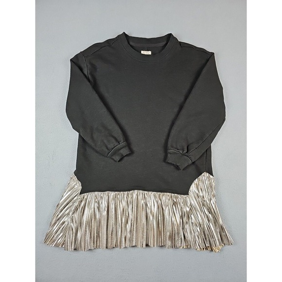 Pilcro Tops - Pilcro Anthropologie Women's XXS Metallic Twofer Tunic Blouse Silver Black